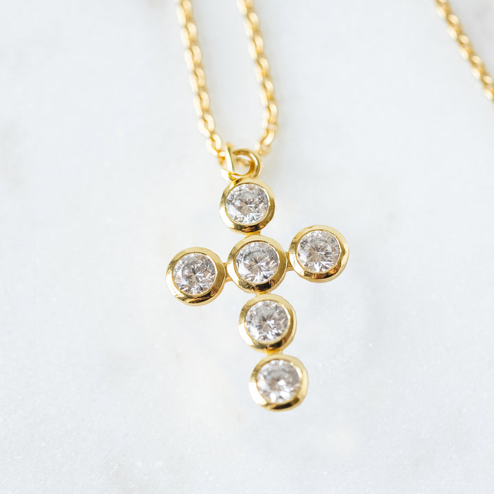 Cross Pendant Necklace in Cubic Zirconia