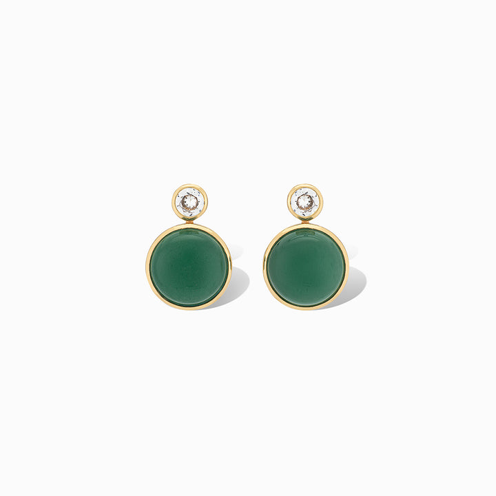 Floating Gem Stud Earrings in Green Aventurine