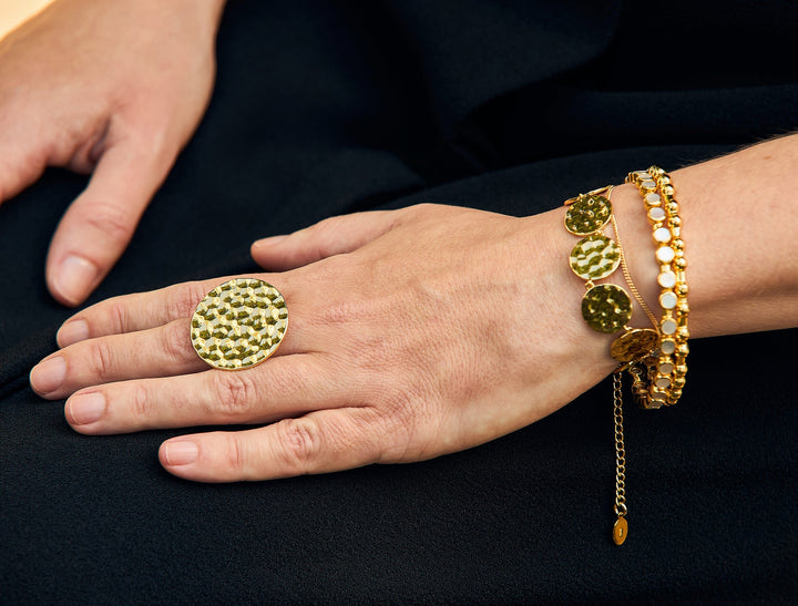 Hammered Gold Circle Ring