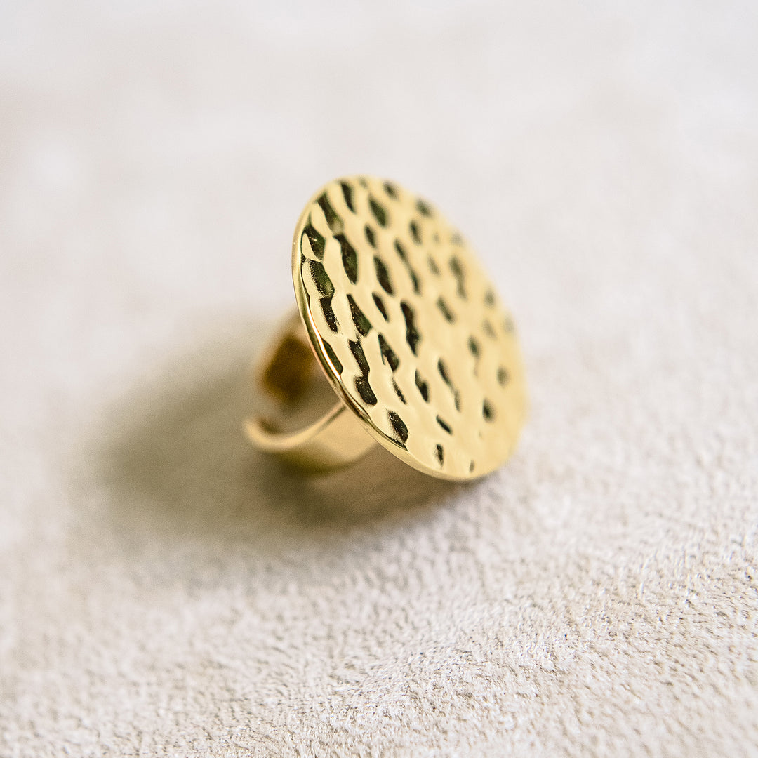 Hammered Gold Circle Ring