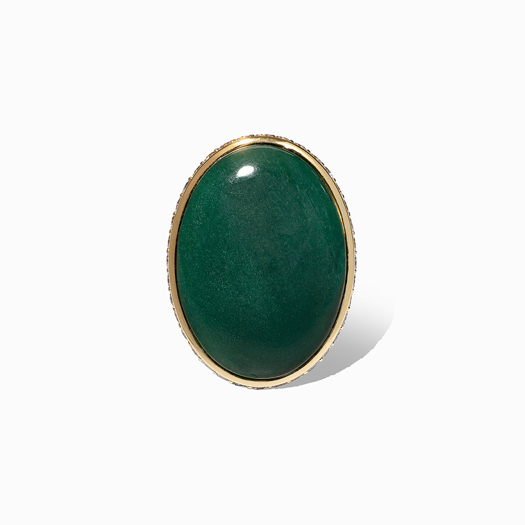 KA Statement Ring in Green Aventurine