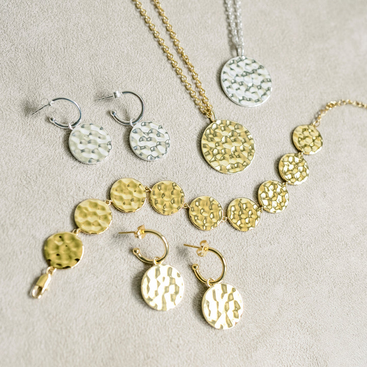 Kári Pendant Necklace in Hammered Sterling Silver