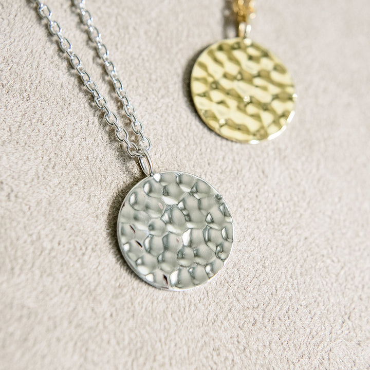 Kári Pendant Necklace in Hammered Sterling Silver