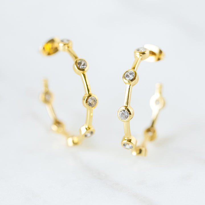 Mini Becky Hoop Earrings in Cubic Zirconia