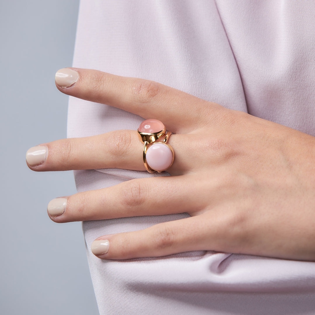 Rainbow Ring in Pink Opal