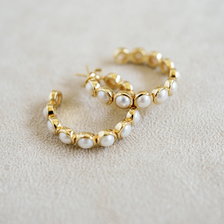 Rory's 30mm Hoop Earrings in Pearl