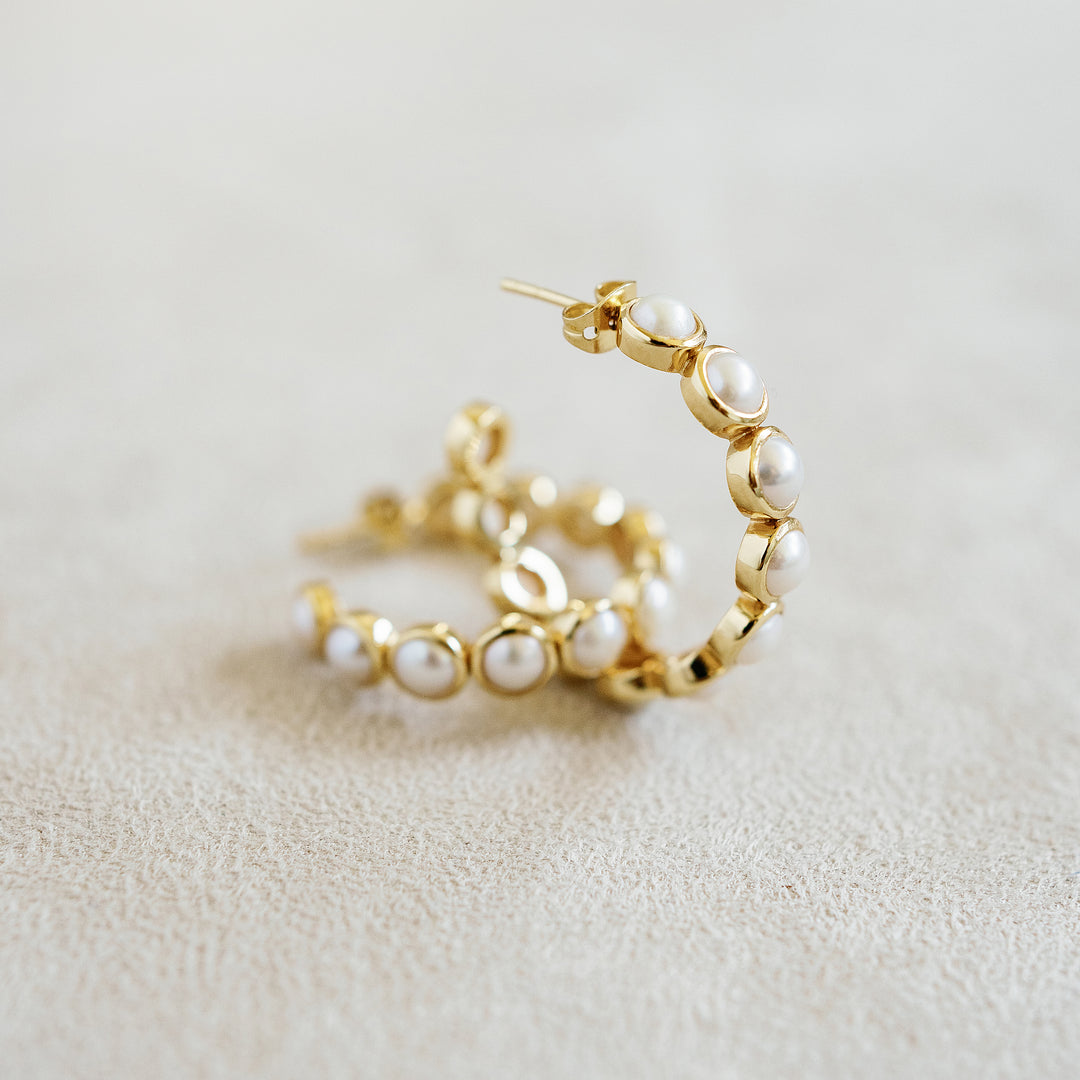 Rory's 30mm Hoop Earrings in Pearl