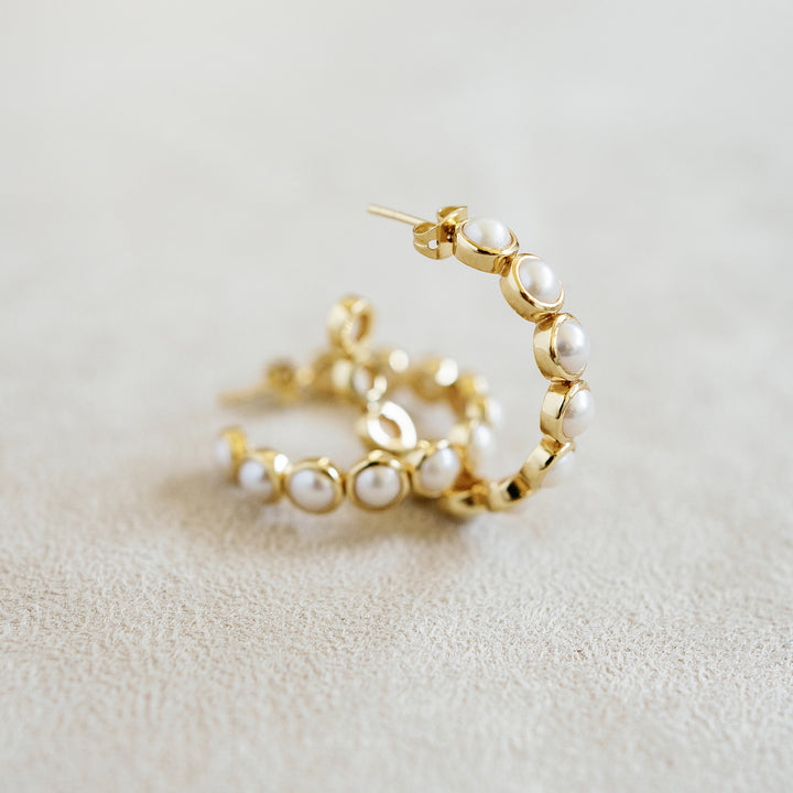 Rory's 30mm Hoop Earrings in Pearl