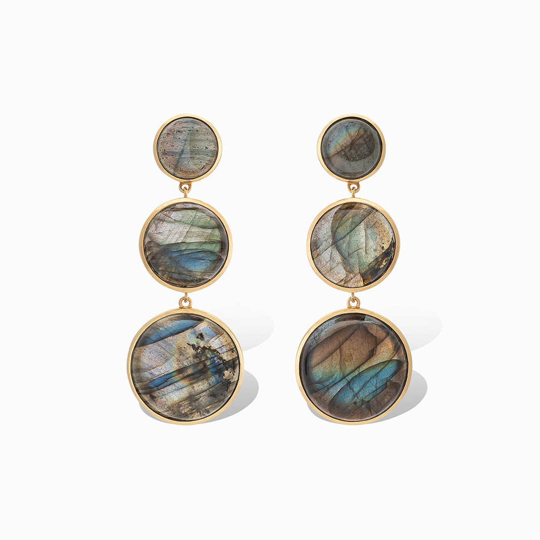 Round We Go Drop Earrings in Labradorite