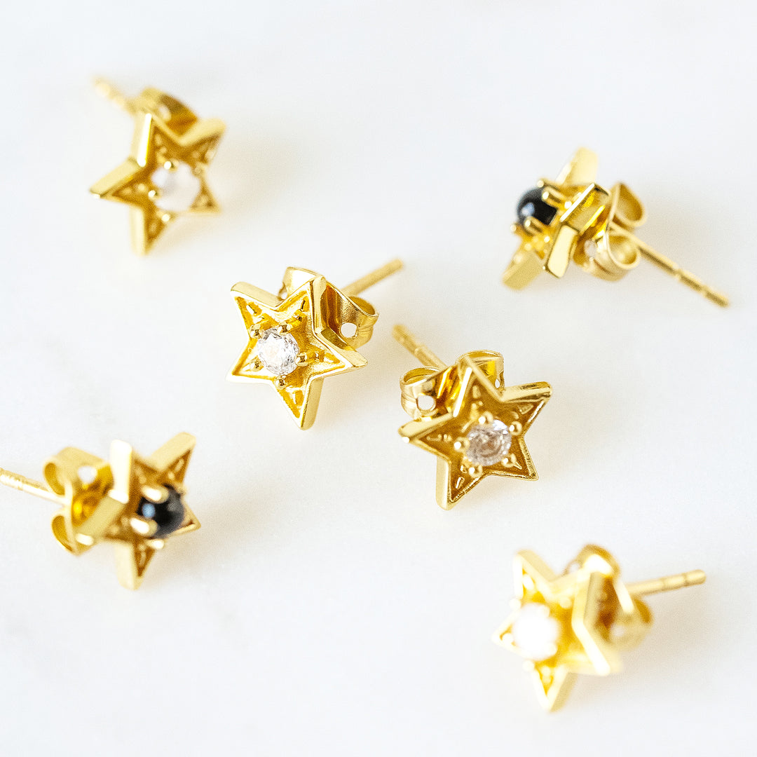 Star Stud Earrings in Cubic Zirconia