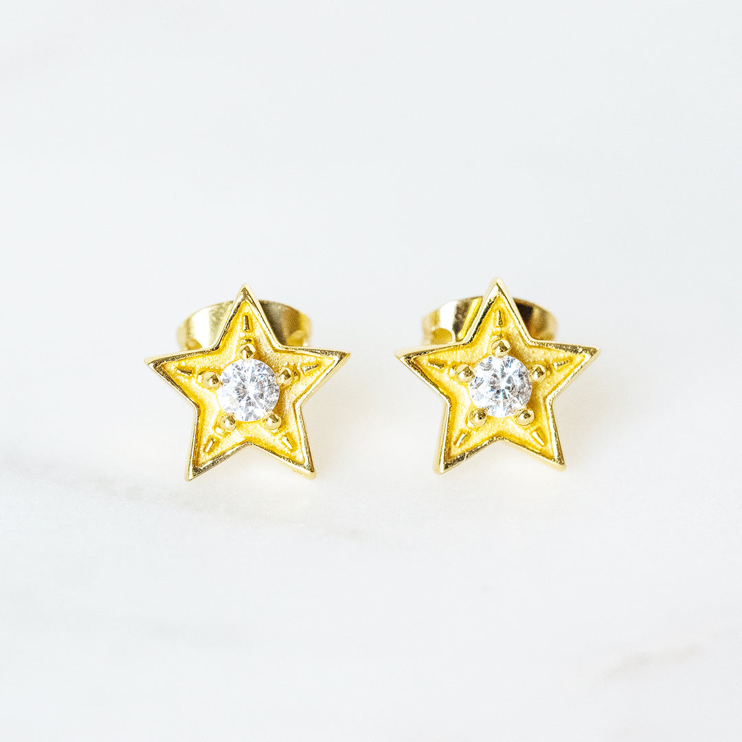 Star Stud Earrings in Cubic Zirconia