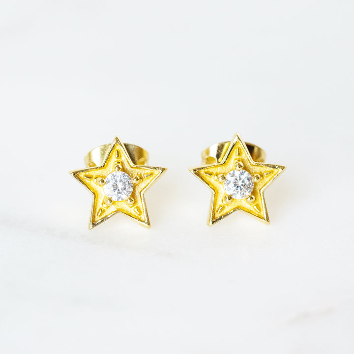 Star Stud Earrings in Cubic Zirconia