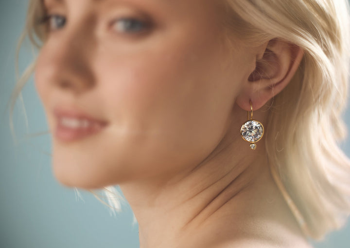 Faceted Tini Mini Drop Earrings in Cubic Zirconia