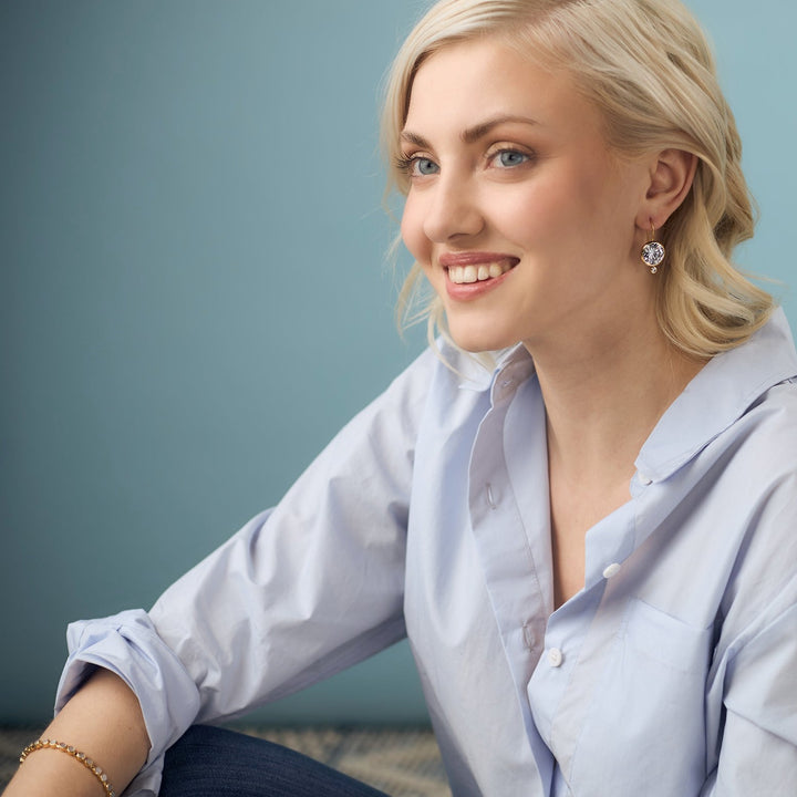 Faceted Tini Mini Drop Earrings in Cubic Zirconia