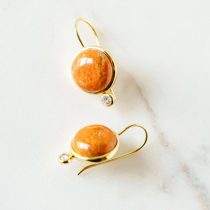 Tini Mini Drop Earrings in Orange
