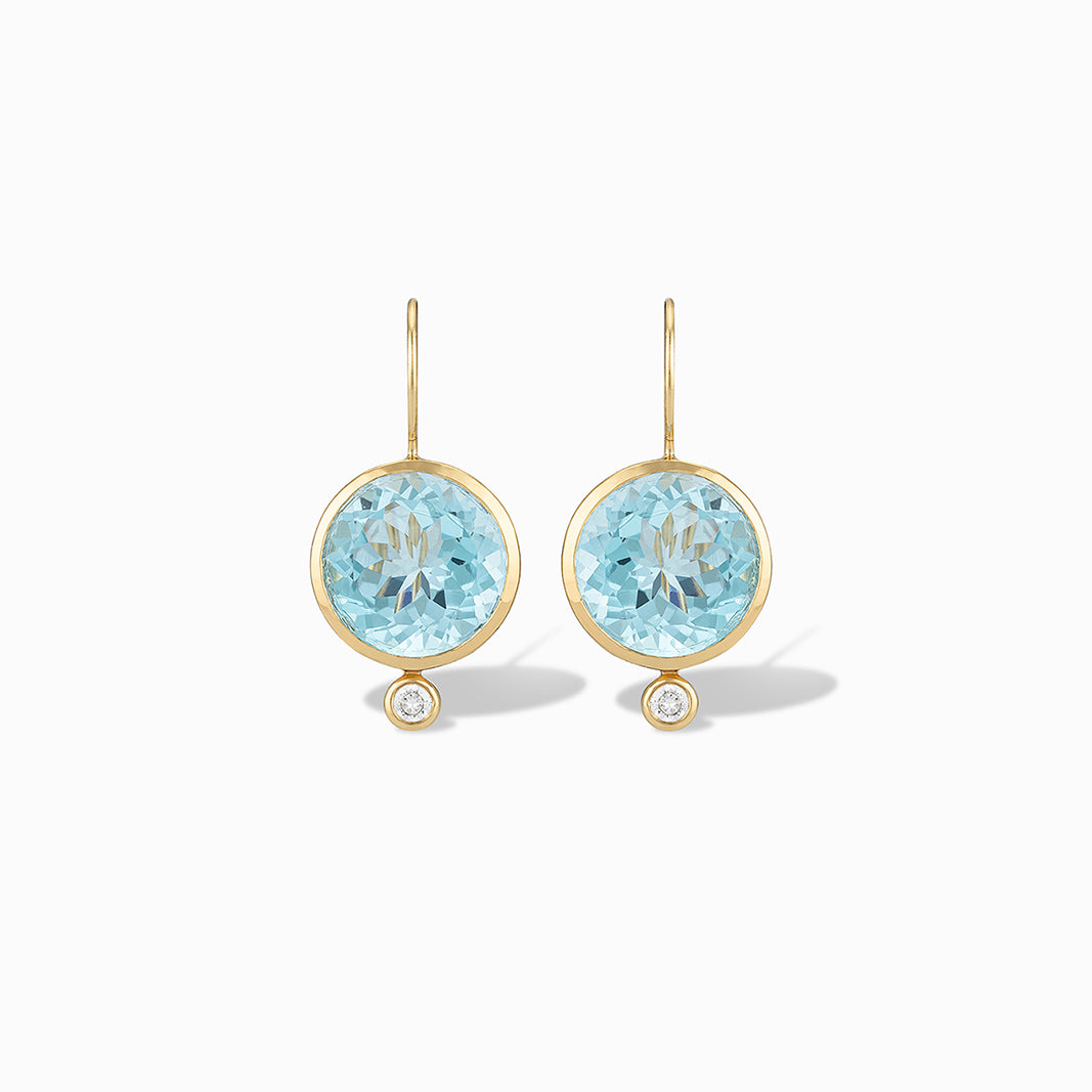Faceted Tini Mini Drop Earrings in Sky Blue Topaz