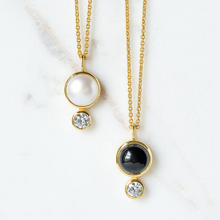 Tini Mini Pendant Necklace in Black Onyx