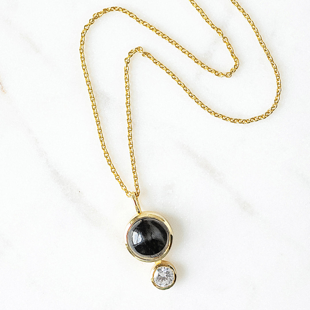 Tini Mini Pendant Necklace in Black Onyx