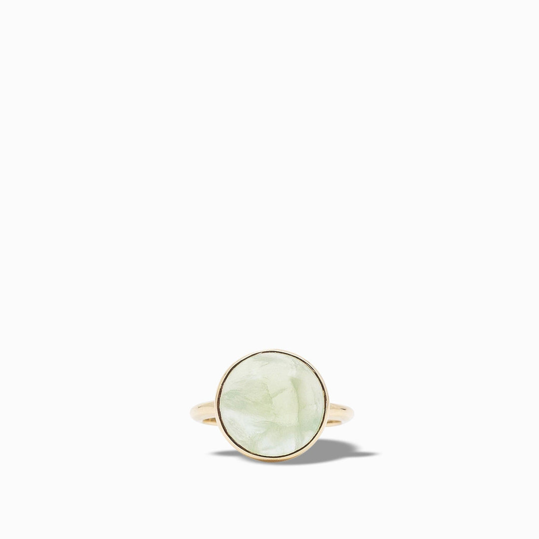 Rainbow Ring in Prehnite