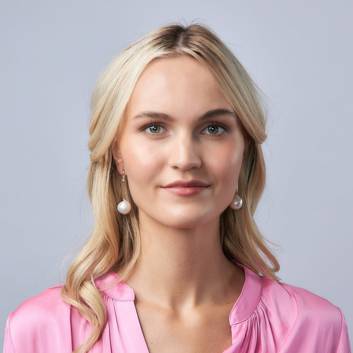 Rainbow Pavé & Pearl Drop Earrings