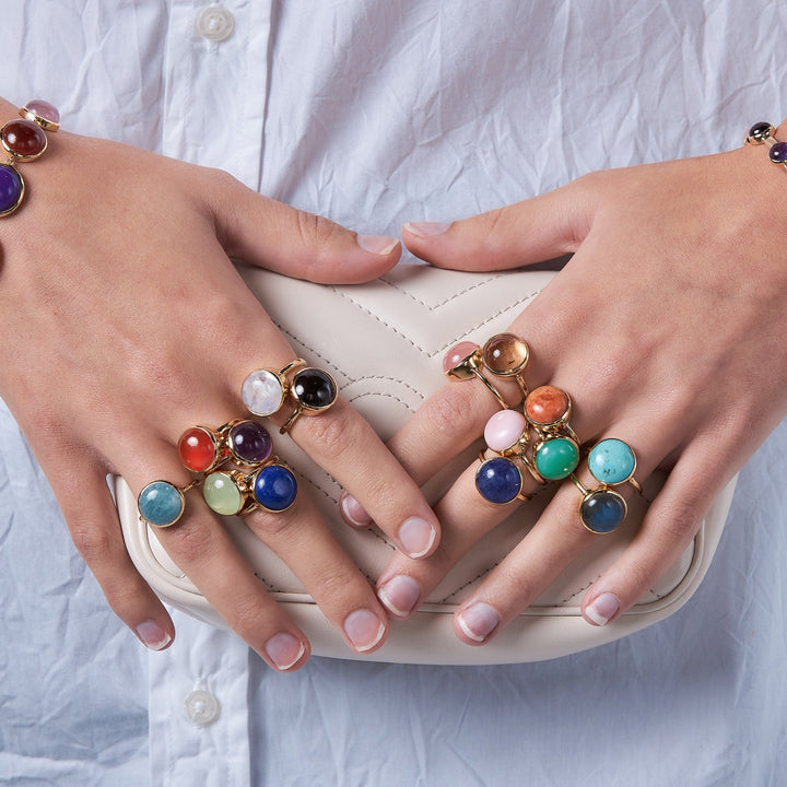Rainbow Ring in Orange Chalcedony
