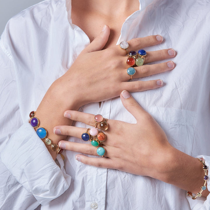 Rainbow Ring in Pink Chalcedony