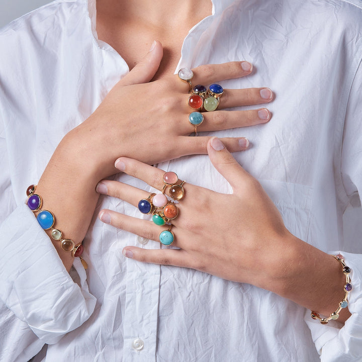 Rainbow Ring in Opaque Aquamarine