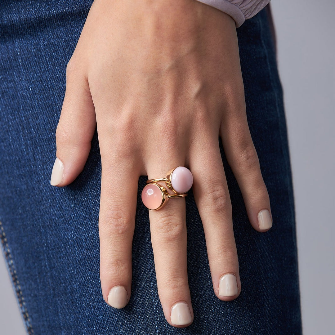 Rainbow Ring in Pink Opal