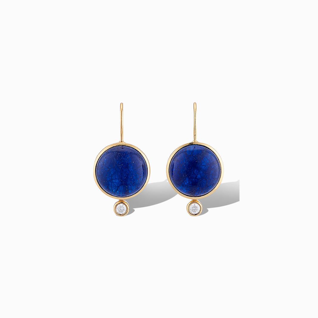 Tini Mini Drop Earrings in Dark Blue Quartz
