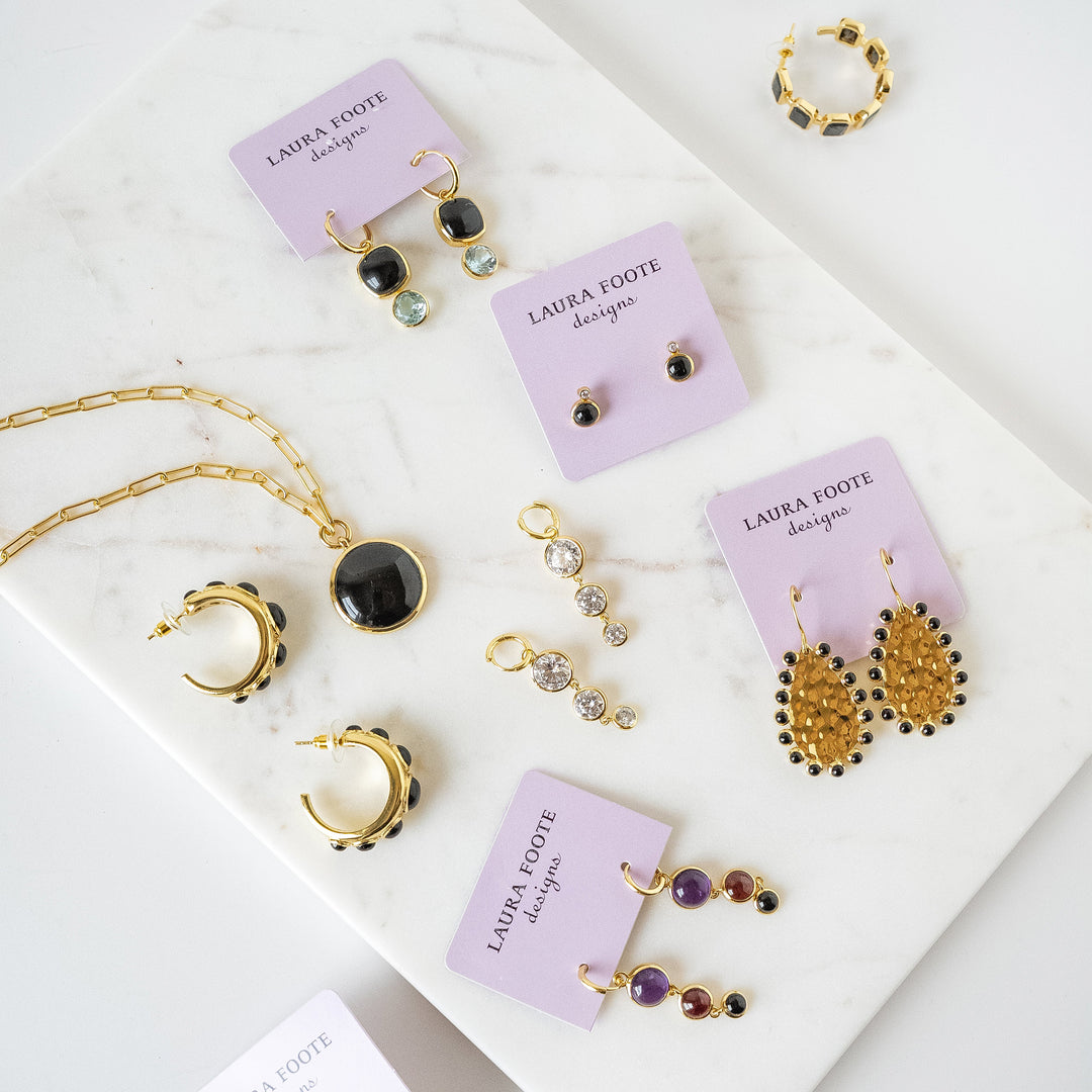 Tear Drop Earrings in Black Onyx aka "The Mrs. Pulcanio"