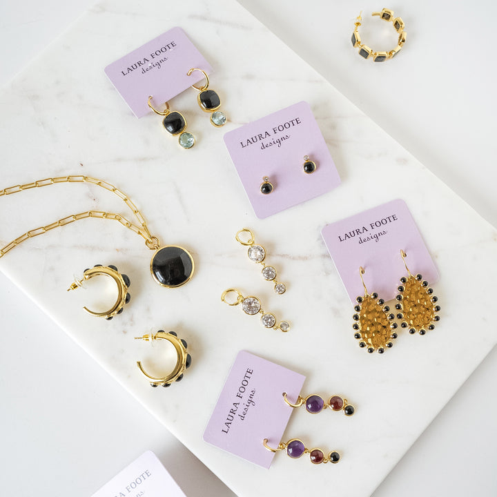 Tear Drop Earrings in Black Onyx aka "The Mrs. Pulcanio"