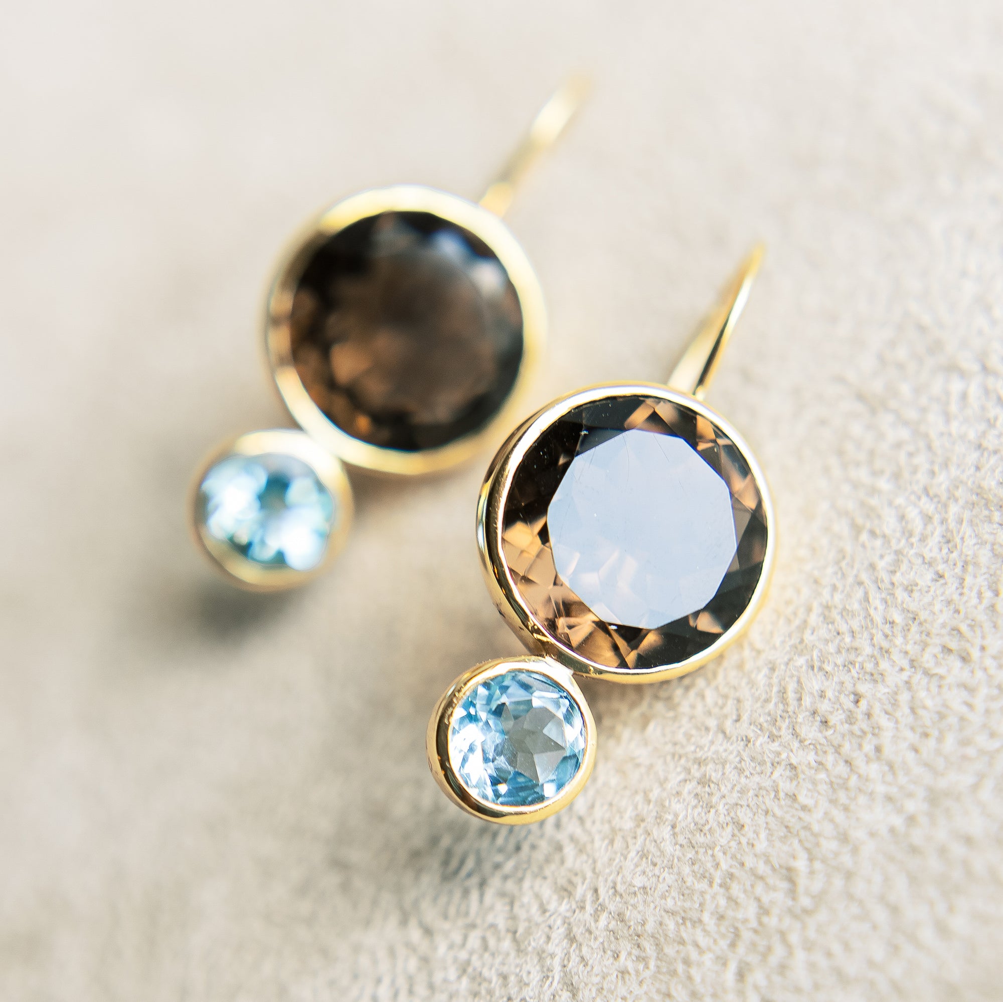 Smoky topaz earrings deals