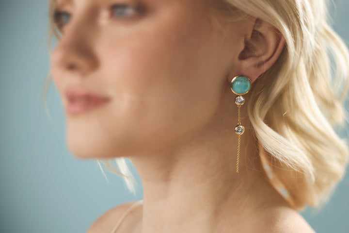 Fallon Drop Earrings in Blue Mohave Turquoise