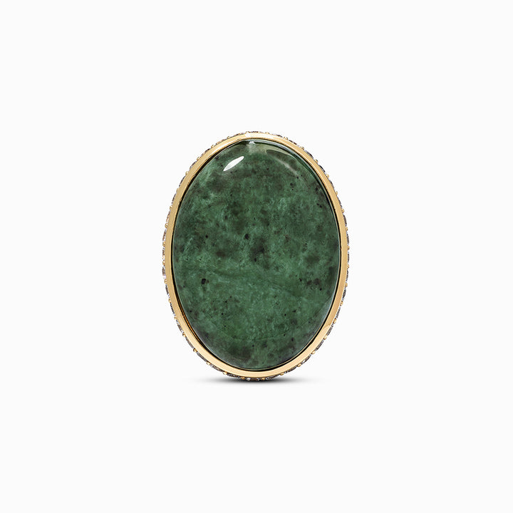 KA Statement Ring in Nephrite Jade