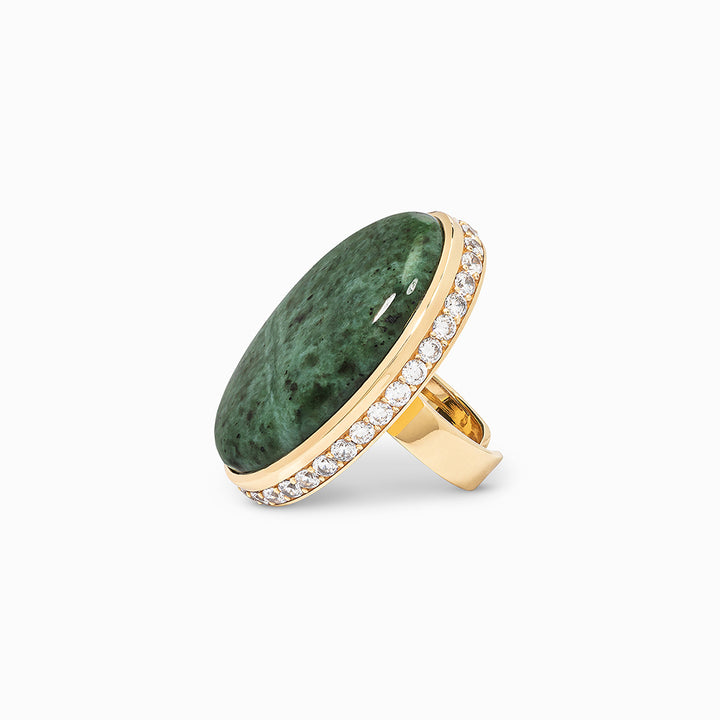 KA Statement Ring in Nephrite Jade