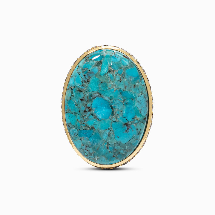 KA Statement Ring in Blue Mohave Turquoise