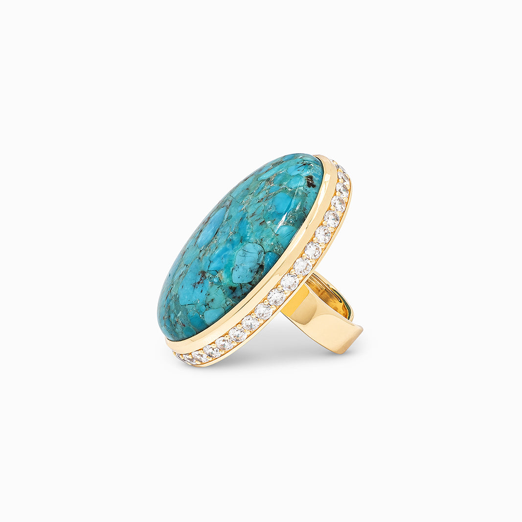 KA Statement Ring in Blue Mohave Turquoise