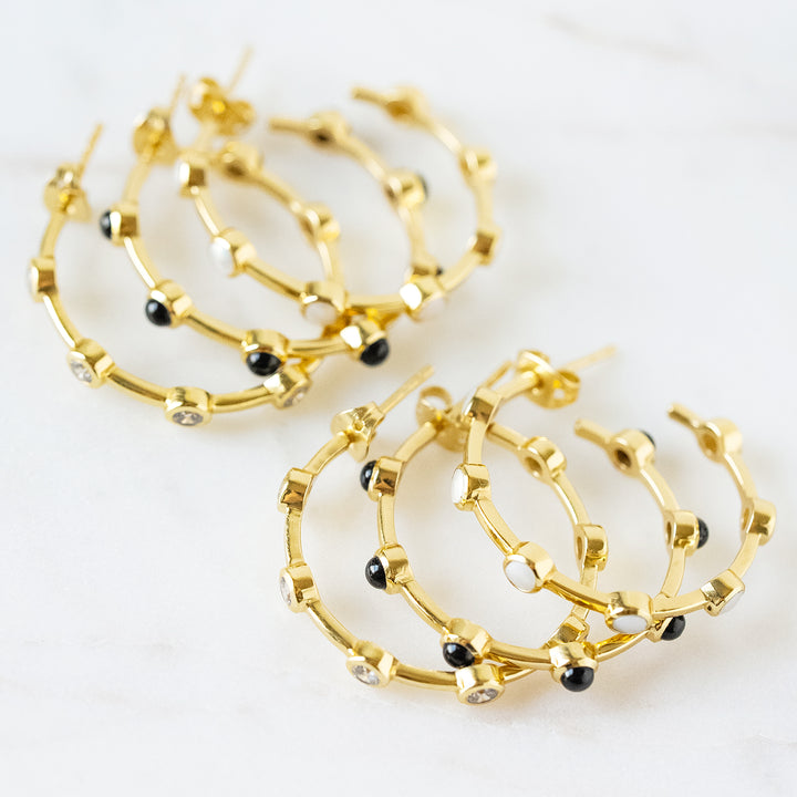 Mini Becky Hoop Earrings in Pearl