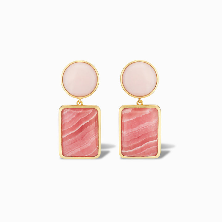 Ouai, No Ouai Drop Earrings in Pink Opal and Rhodochrosite Jelly