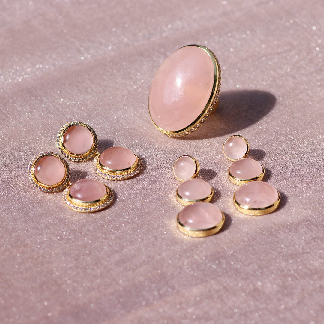 KA Statement Ring in Rose Quartz