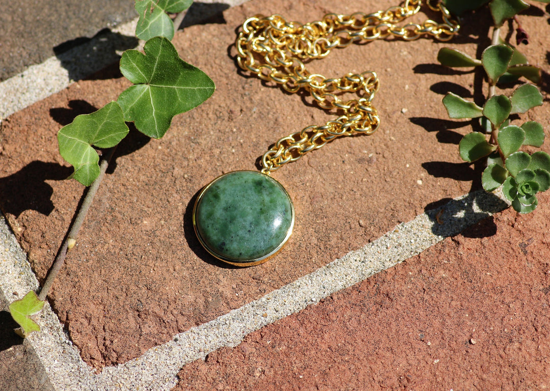 Splash of Color Pendant Necklace in Nephrite Jade
