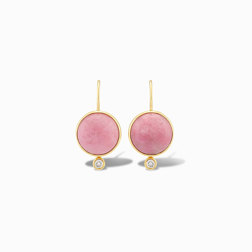 Tiny Mini Drop Earrings in Pink Petalite