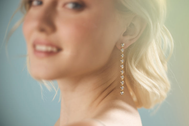 Trails Drop Earrings in Cubic Zirconia