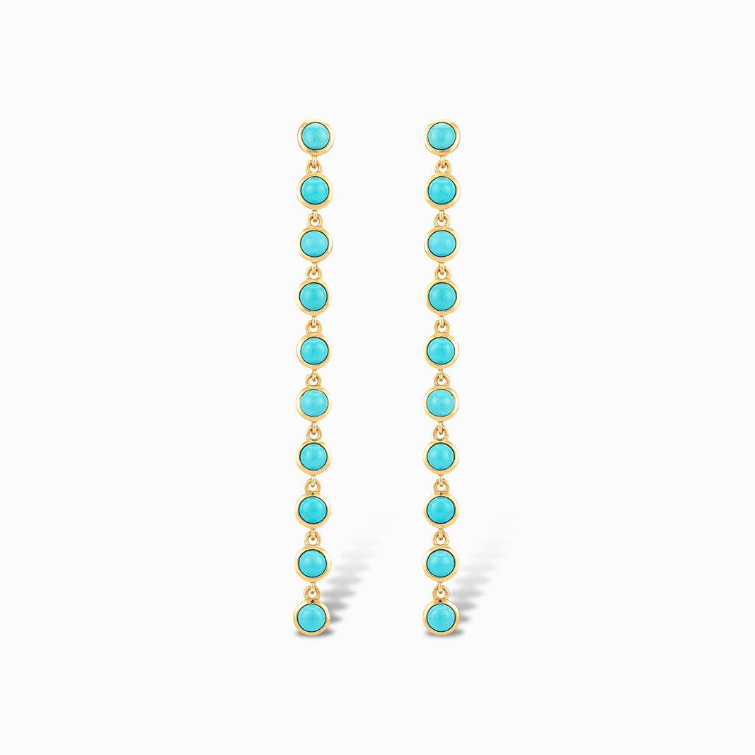 Trails Drop Earrings in Blue Mohave Turquoise