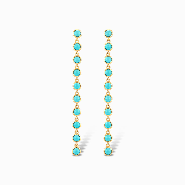 Trails Drop Earrings in Blue Mohave Turquoise