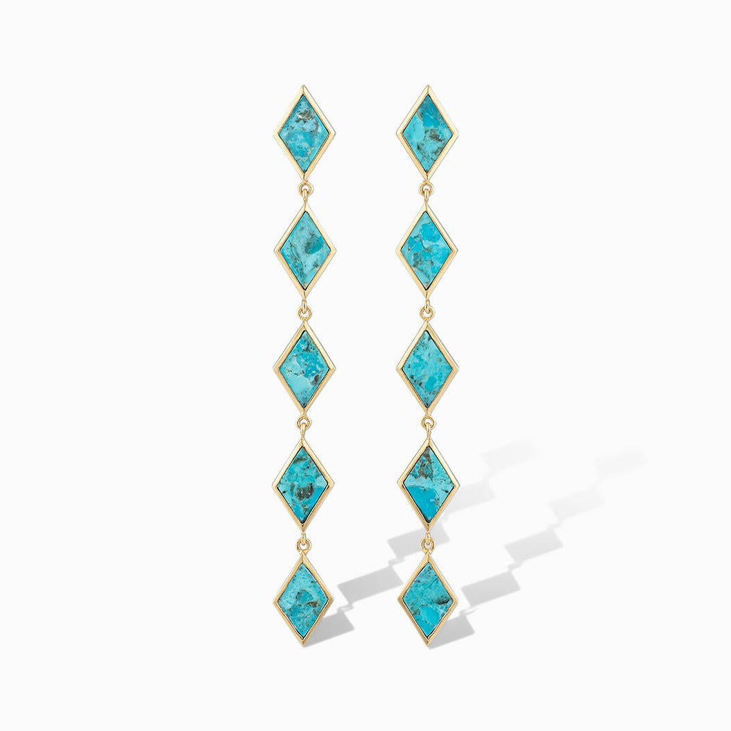 Down for Diamonds Earrings in Blue Mohave Turquoise