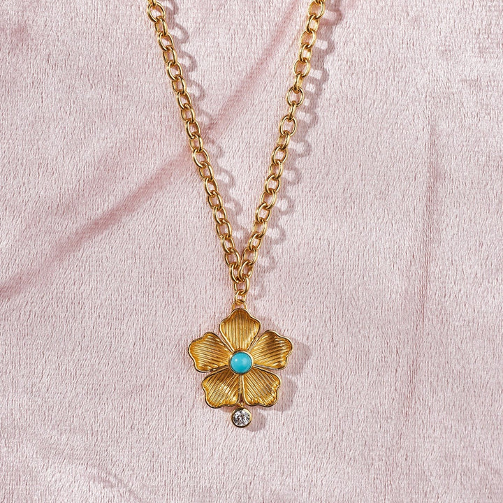 Flower Power Necklace in Sleeping Beauty Turquoise