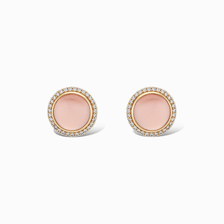Jules Stud Earrings in Pink Chalcedony