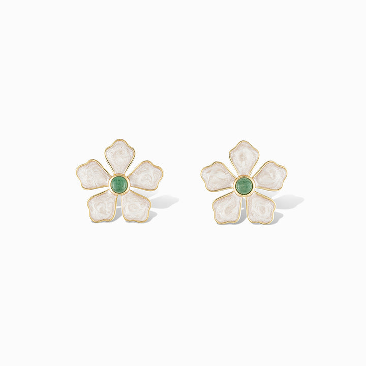 Maggie Stud Earrings in Green Aventurine