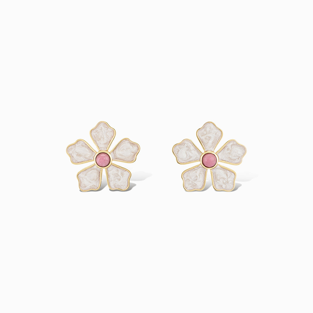 Maggie Stud Earrings in Pink Petalite